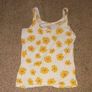 No Boundaries Yellow Floral Women's Tank Top